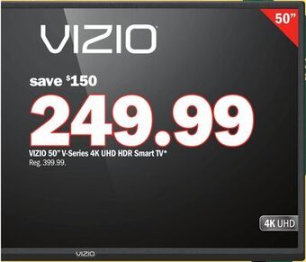 Meijer Vizio 50 v-series 4k uhd hdr smart tv offer
