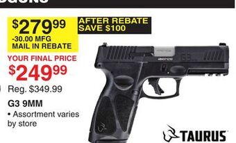 Dunham's Sports Taurus g3 9mm offer