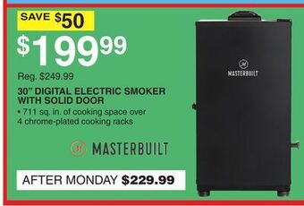 Dunham's Sports Masterbuilt 30 digital electric smoker with solid door offer