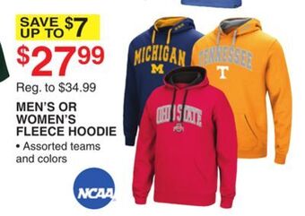 Dunham's Sports Ncaa men's or women's fleece hoodie offer