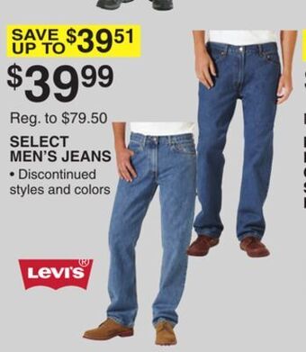 Dunham's Sports Levi's select men's jeans offer