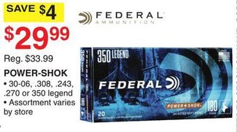 Dunham's Sports Federal power-shok offer