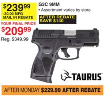 Dunham's Sports Taurus g3c 9mm offer