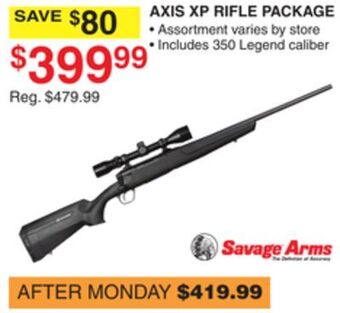 Dunham's Sports Savage arms axis xp rifle package offer