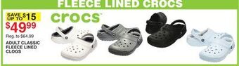 Dunham's Sports Crocs adult classic fleece lined clogs offer