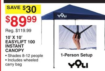 Dunham's Sports Yoli 10' x 10' easylift 100 instant canopy offer