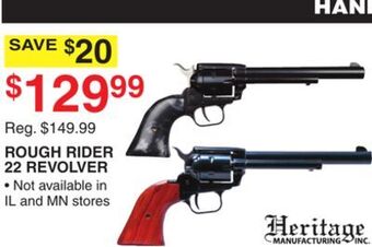Dunham's Sports Heritage rough rider 22 revolver offer