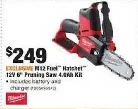 The Home Depot Milwaukee M12 Fuel Hatchet 12v 6 offer