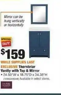 The Home Depot Thornbriar Vanity With Top & Mirror offer
