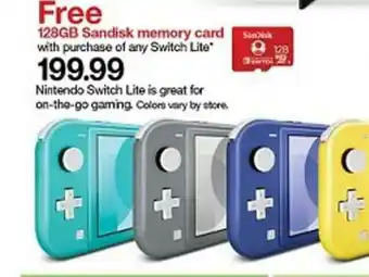 Target Nintendo Switch Lite Is Great For On-the-go Gaming, 128gb Sandisk Memory Card offer