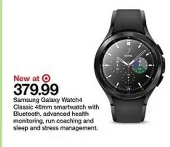 Target Samsung Galaxy Watch4 Classic 46mm Smartwatch With Bluetooth, Advanced Health Monitoring, Run Coaching And Sleep And Stress M offer
