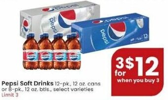 Albertsons Pepsi Soft Drinks 12 oz offer