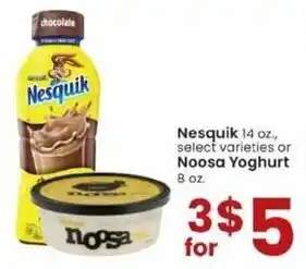 Albertsons Nesquik 14 oz, Noosa Yoghurt 8 oz offer