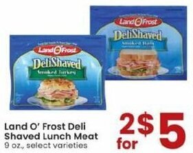 Albertsons Land O' Frost Deli Shaved Lunch Meat 9 oz offer