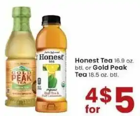 Albertsons Honest Tea Or Gold Peak Tea 18.5 oz offer