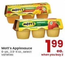 Albertsons Mott's Applesauce offer