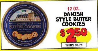 Ollie's 12 oz. danish style butter cookies offer