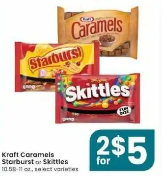 Albertsons Kraft Caramels Starburst Or Skittles offer