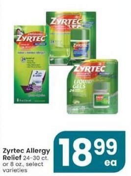 Albertsons Zyrtec Allergy Relief offer