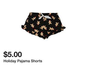 Five Below Holiday pajama shorts offer