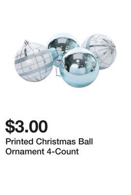 Five Below Printed christmas ball ornament 4-count offer
