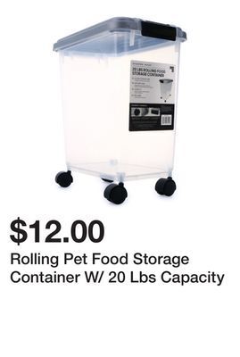 Five Below Rolling pet food storage container w/ 20 lbs capacity offer