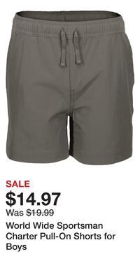 Cabela's World wide sportsman charter pull-on shorts for boys offer