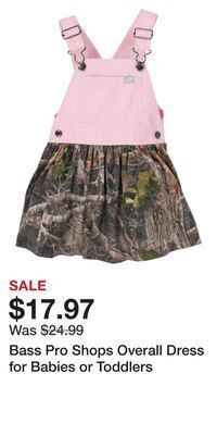 Cabela's Bass pro shops overall dress for babies or toddlers offer