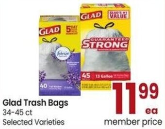 Albertsons Glad Trash Bags 34-45 ct. offer