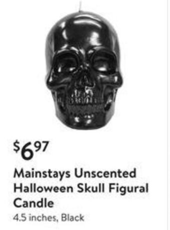 Walmart Mainstays Unscented Halloween Skull Figural Candle offer