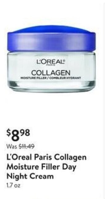 Walmart L'Oreal Paris Collagen Moisture Filler Day Night Cream offer