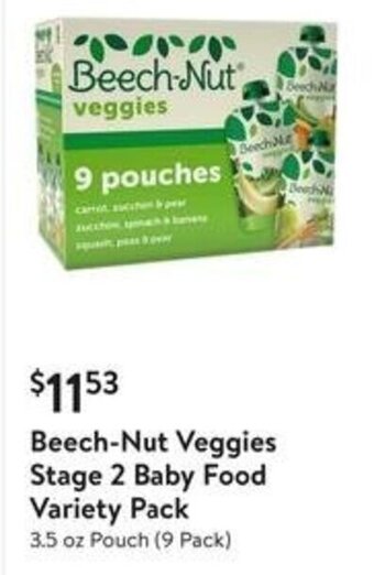 Walmart Beech-Nut Veggies Stage 2 Baby Food Variety Pack offer