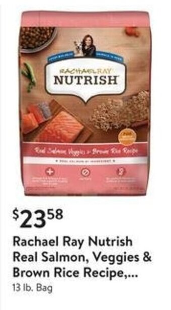 Walmart Rachael Ray Nutrish Real Salmon, Veggies & Brown Rice Recipe,... 13 lb. Bag offer