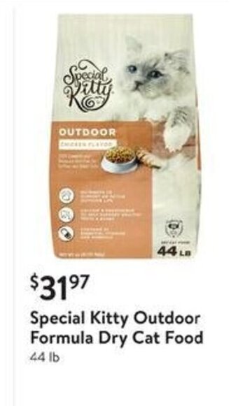 Walmart Special Kitty Outdoor Formula Dry Cat Food offer