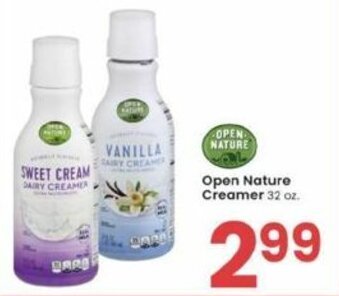 Albertsons Open Nature Creamer 32 oz offer