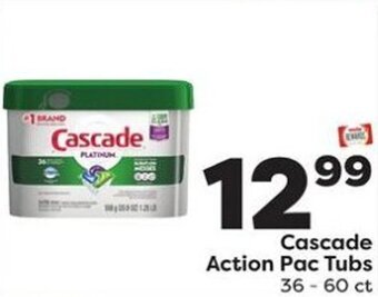 Weis Markets Cascade Action Pac Tubs offer