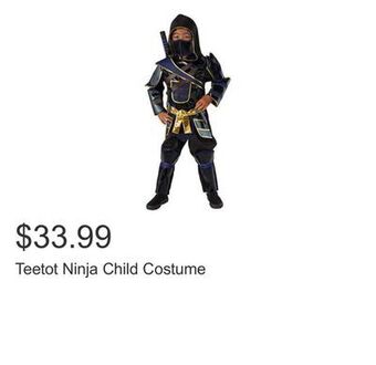 Costco Teetot ninja child costume offer