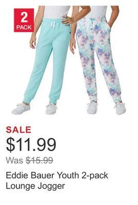 Costco Eddie bauer youth 2-pack lounge jogger offer