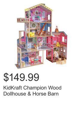 Costco Kidkraft champion wood dollhouse & horse barn offer