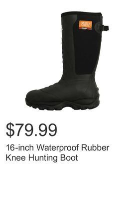 Costco 16-inch waterproof rubber knee hunting boot offer
