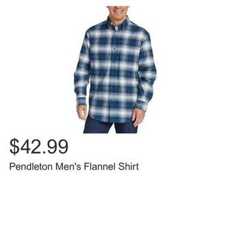 Costco Pendleton men's flannel shirt offer