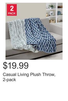 Costco Casual living plush throw, 2-pack offer