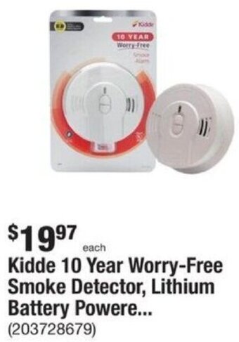 The Home Depot Kidde 10 Year Worry-Free Smoke Detector, Lithium Battery Powere. offer