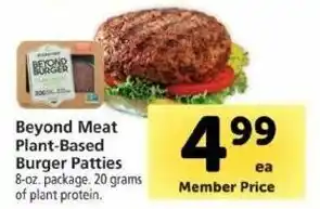 Safeway Beyond Meat Plant-Based Burger Patties offer
