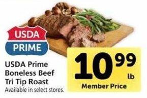 Safeway USDA Prime Boneless Beef Tri Tip Roast offer