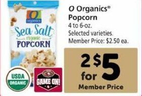 Safeway O Organics Popcorn offer