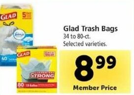 Safeway Glad Trash Bags offer