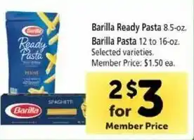 Safeway Barilla Ready Pasta 8.5oz, Barilla Pasta 12-16 oz offer