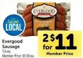 Safeway Evergood Sausage 13 oz offer