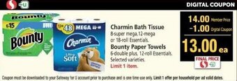 Safeway Charmin Bath Tissue, Bounty Paper Towels offer